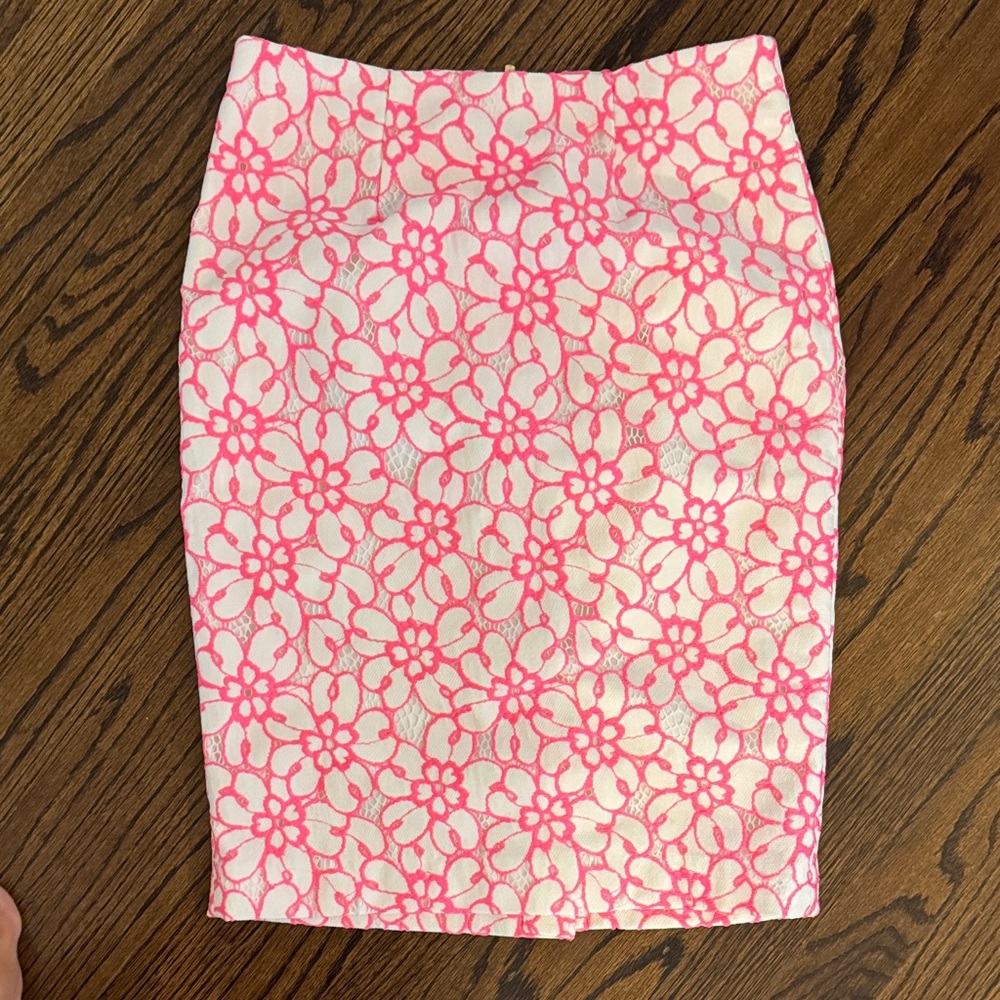 Lilly Pulitzer Floral Pink and White Women's Skirt